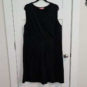 Woman Within Black Sleeveless A-Line Midi Dress